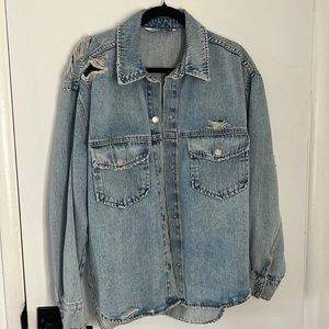 Zara distressed denim jacket